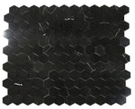 3" Beehive Marquina Honed Hexagon Marble Mosaic Tile-Marble Mosaic-American Tile Depot