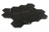 3" Beehive Marquina Honed Hexagon Marble Mosaic Tile-Marble Mosaic-American Tile Depot