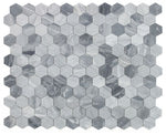 3" Beehive Mix Grey Honed Hexagon Marble Mosaic Tile-Marble Mosaic-American Tile Depot