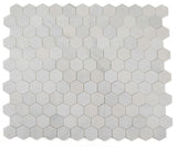 3" Beehive Snow White Polished Hexagon Marble Mosaic Tile-Marble Mosaic-American Tile Depot