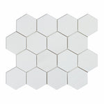 Thassos White Marble Honed 3" Hexagon Mosaic Tile-Marble Mosaic-American Tile Depot