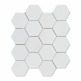 Thassos White Marble Polished 3" Hexagon Mosaic Tile