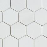 Thassos White Marble Polished 3" Hexagon Mosaic Tile-Marble Mosaic-American Tile Depot