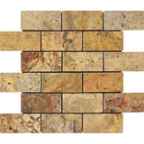 2 X 4 Scabos Travertine Tumbled Brick Mosaic Tile