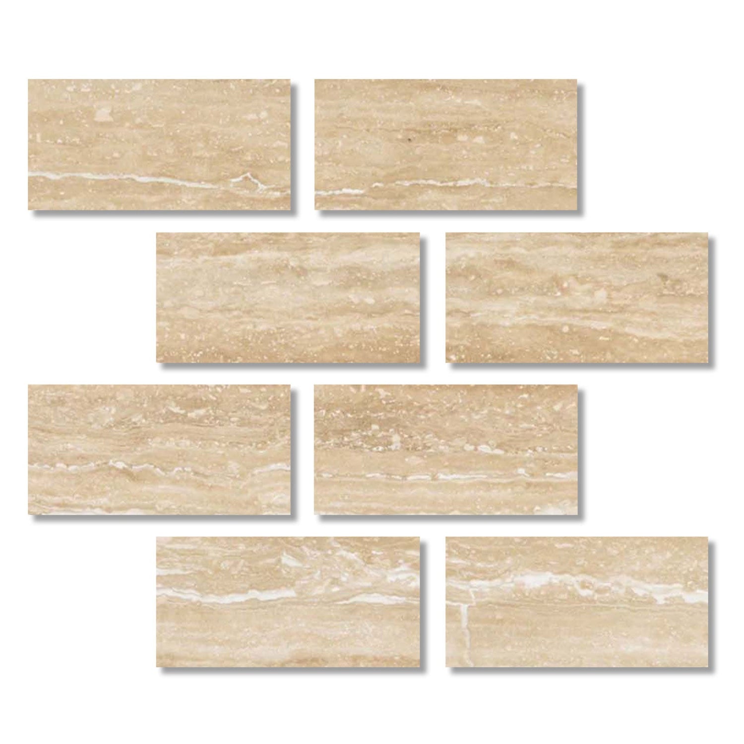 3x6 Ivory Travertine Vein Cut Filled & Honed Tile-American Tile Depot