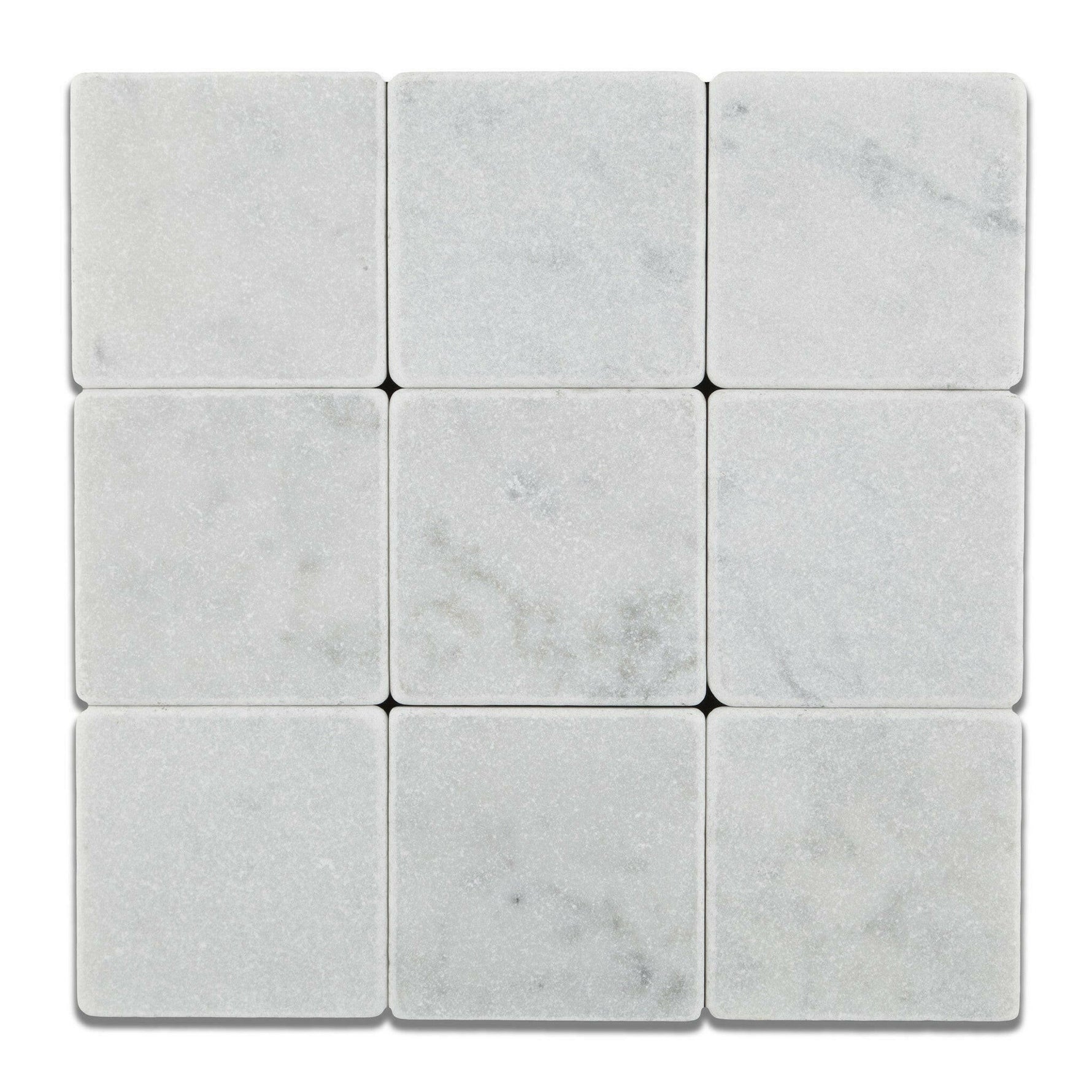 4 X 4 Carrara White Marble Tumbled Field Tile-Marble Tile-American Tile Depot