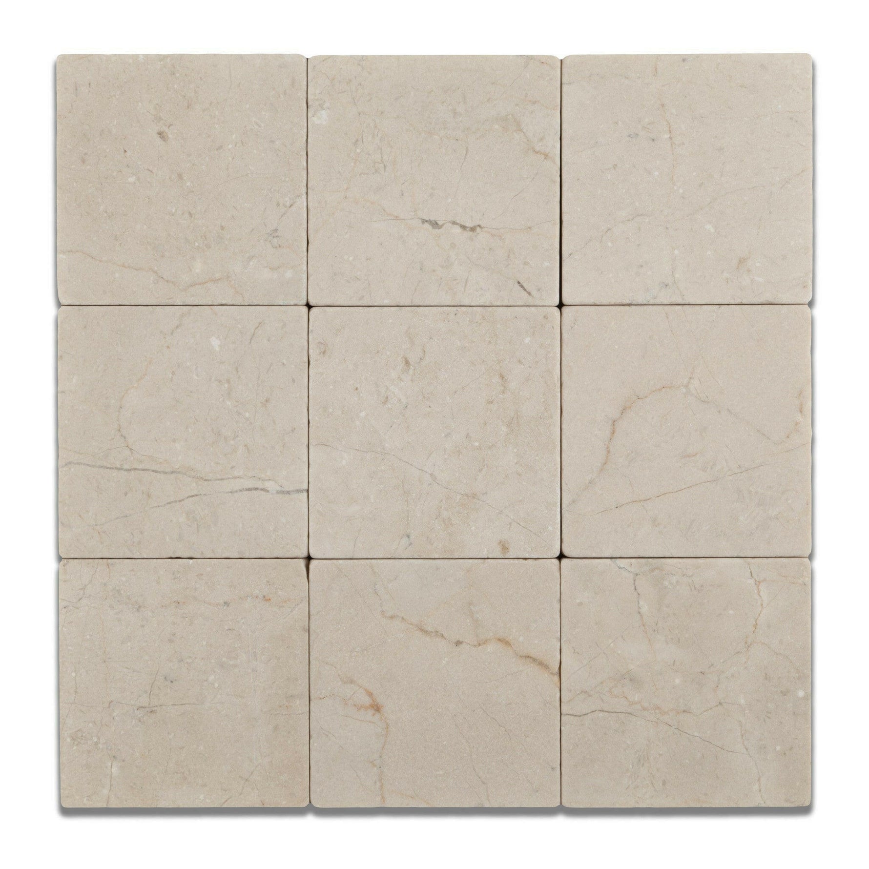 4 X 4 Crema Marfil Marble Tumbled Field Tile-Marble Tile-American Tile Depot