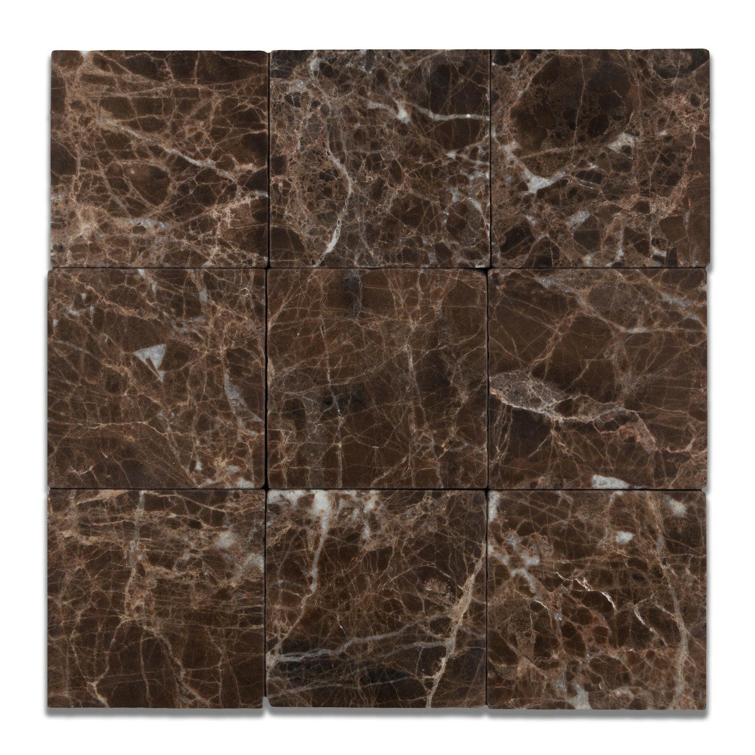 4 X 4 Emperador Dark Marble Tumbled Field Tile-Marble Tile-American Tile Depot