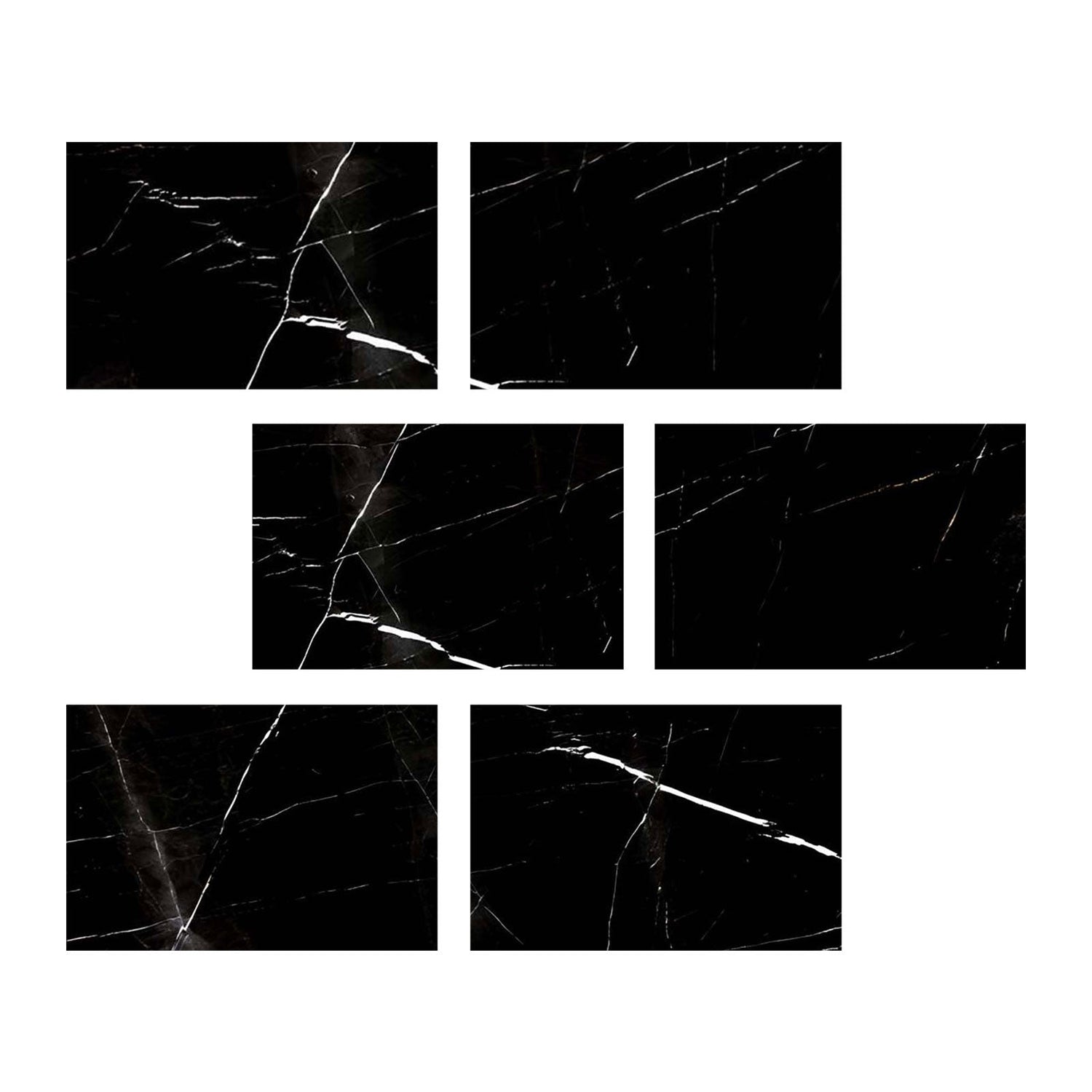 4 X 6 Black Marquina Marble Honed Tile-Marble Tile-American Tile Depot