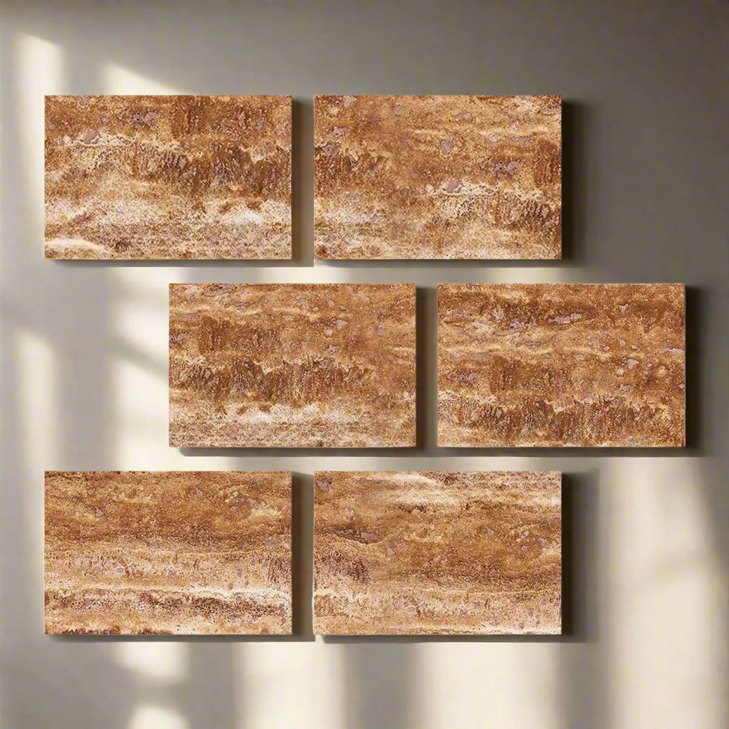 4 X 6 Noce Exotic Travertine Vein Cut Filled & Polished Tile-Travertine Tile-American Tile Depot