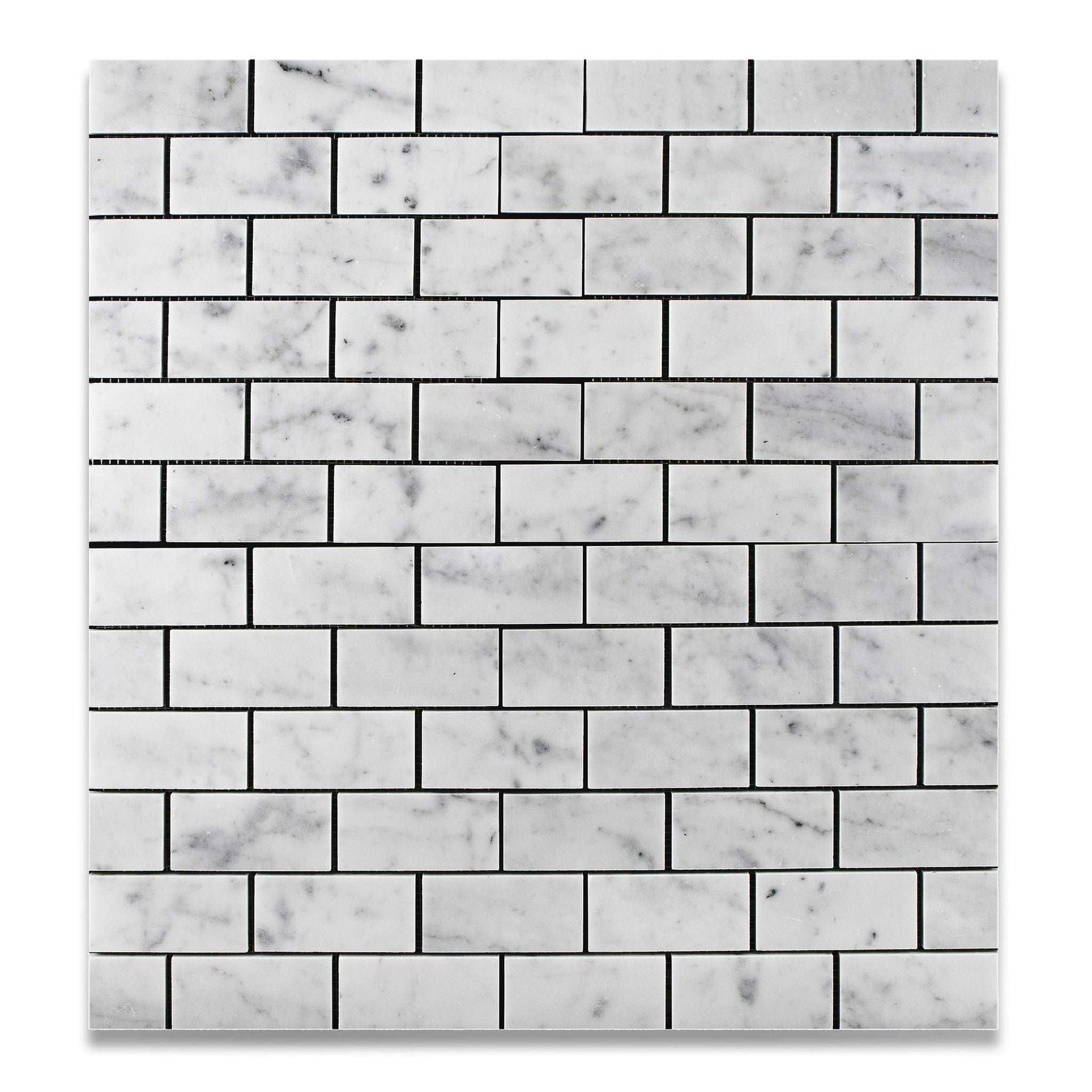 2 X 4 Carrara White Marble Polished Brick Mosaic Tile