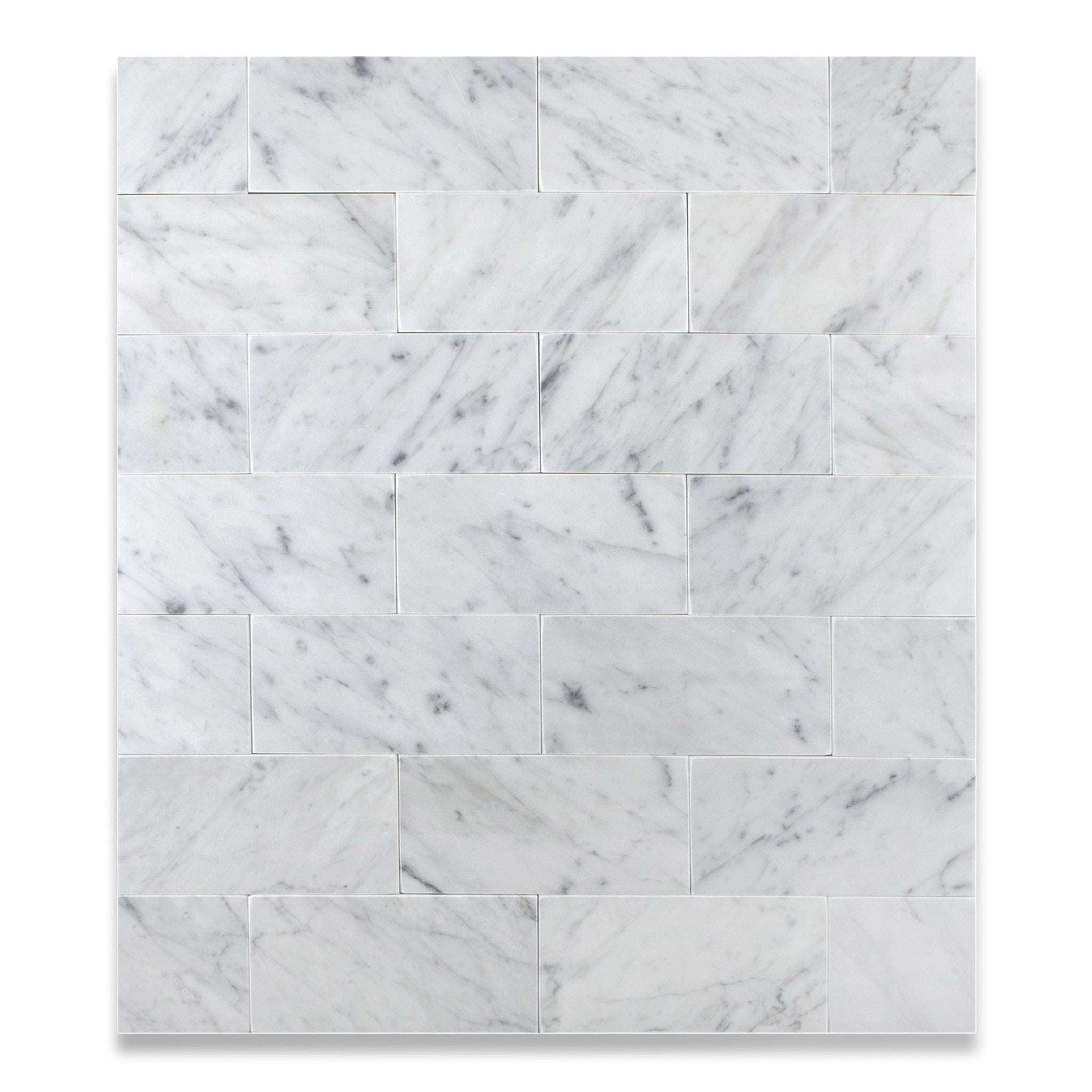 3 X 6 Carrara White Marble Honed Subway Brick Field Tile