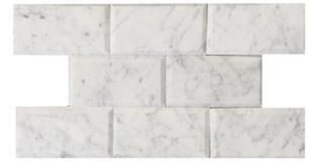 4 x 12 Carrara White Marble Polished & Deep-Beveled Field Tile-Marble Tile-American Tile Depot