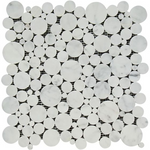 Carrara White Marble Honed Bubbles Mosaic Tile-Marble Mosaic-American Tile Depot