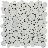 Carrara White Marble Polished Bubbles Mosaic Tile