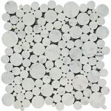 Carrara White Marble Polished Bubbles Mosaic Tile