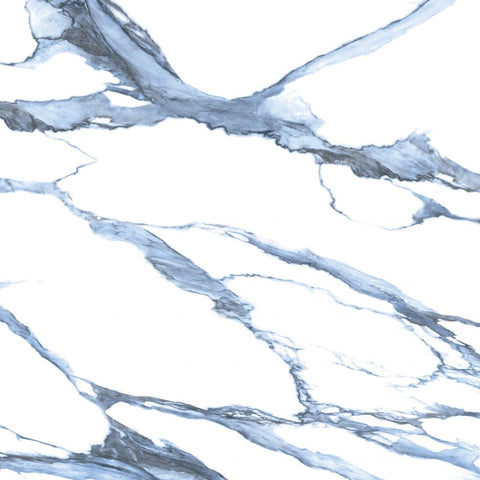 48 X 48 Calacatta Blue Polished Marble Look Porcelain Tile