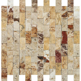 1 X 2 Valencia Travertine Split-Faced Brick Mosaic Tile