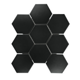 Gio Black Matte 4" Hexagon Porcelain Mosaic Tile