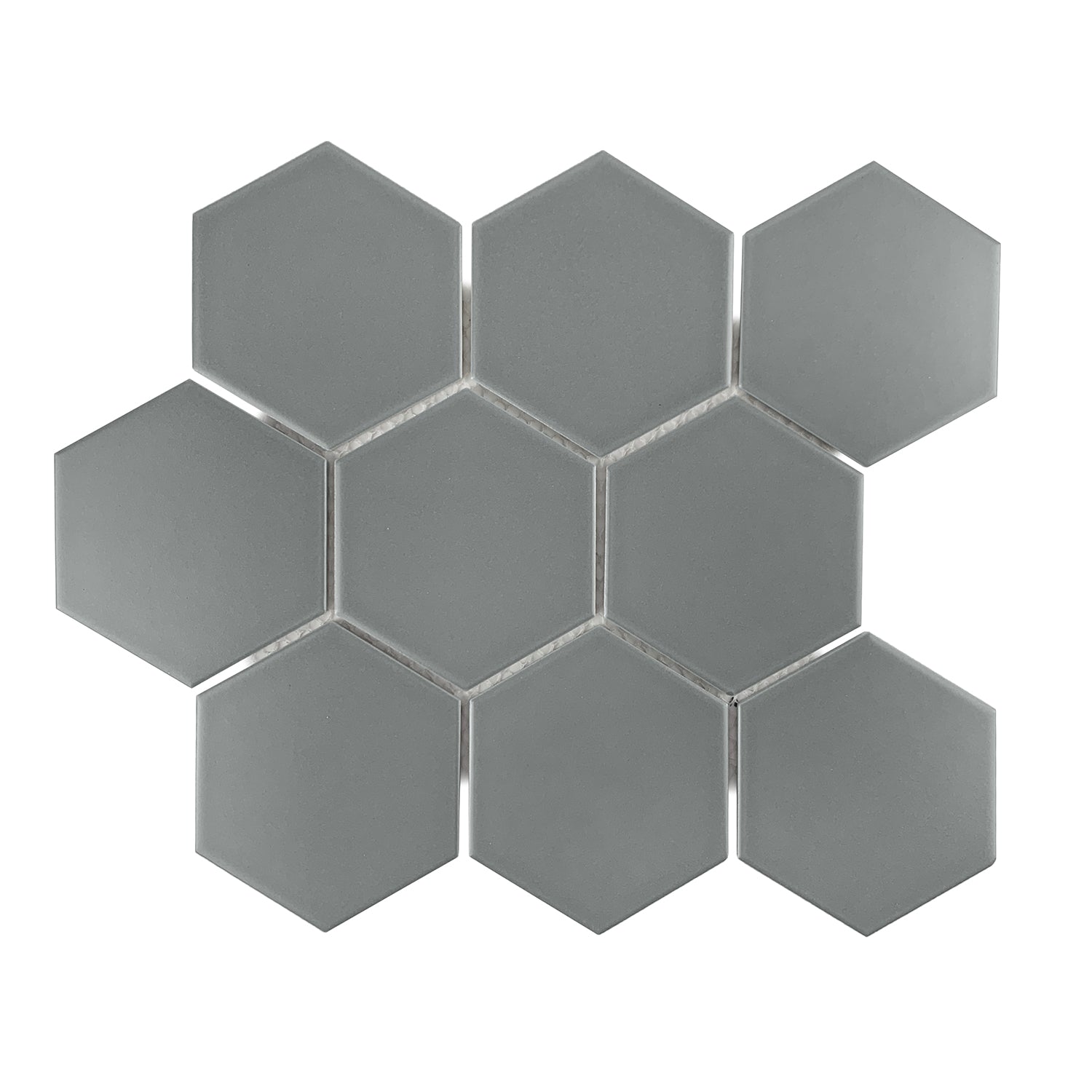 Gio Gray Matte 4" Hexagon Porcelain Mosaic Tile