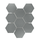 Gio Gray Matte 4" Hexagon Porcelain Mosaic Tile