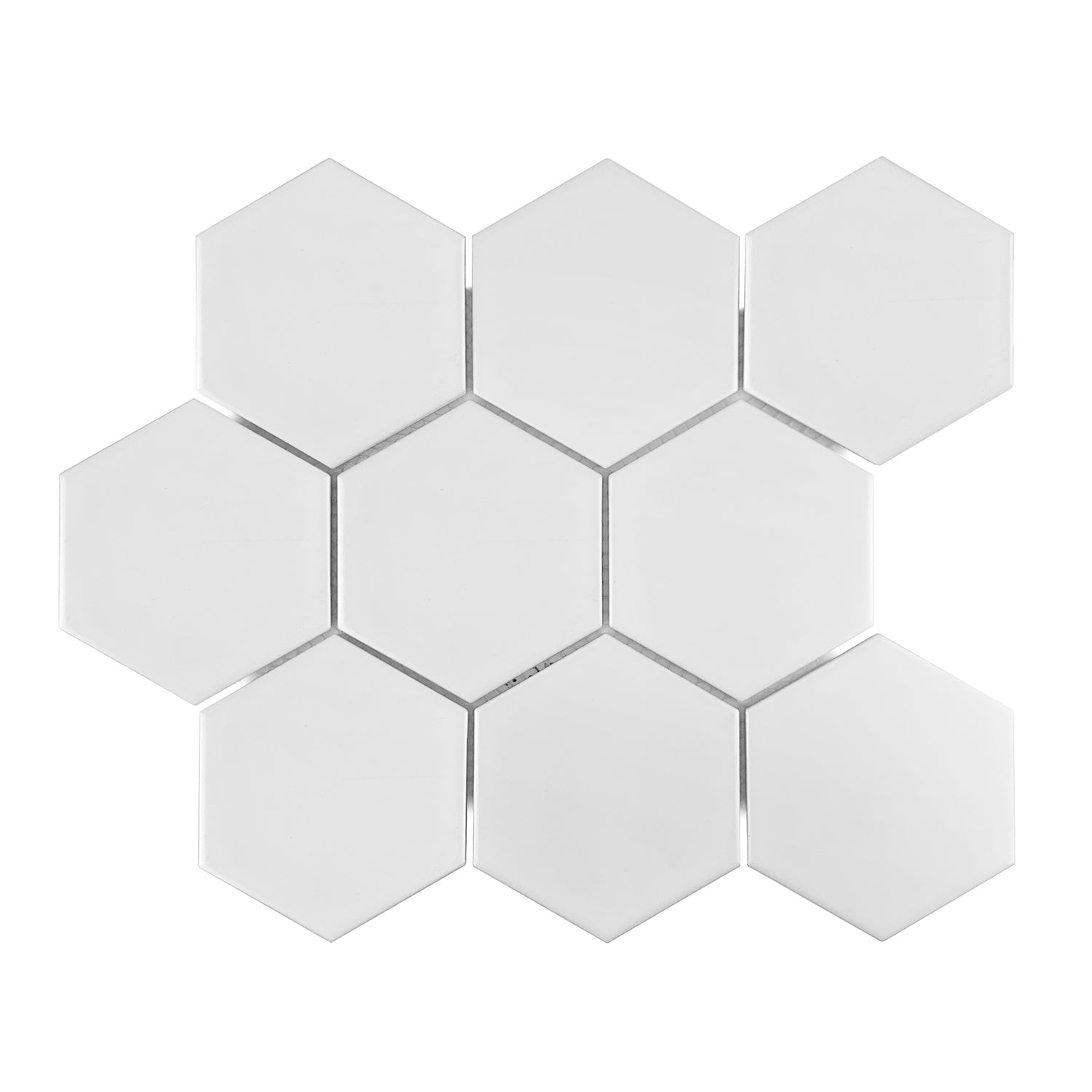 Gio White Matte 4" Hexagon Porcelain Mosaic Tile