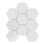 Gio White Matte 4" Hexagon Porcelain Mosaic Tile-Porcelain Mosaic-American Tile Depot