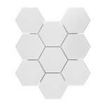 Gio White Matte 4" Hexagon Porcelain Mosaic Tile-Porcelain Mosaic-American Tile Depot