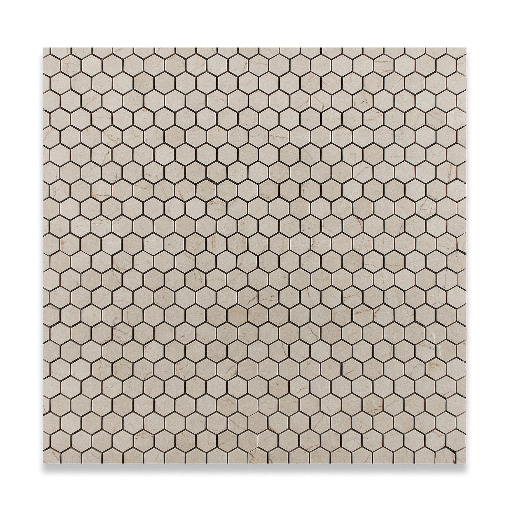 Crema Marfil Marble Polished 1" Mini Hexagon Mosaic Tile