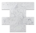 6 X 12 Carrara White Marble Polished Subway Brick Field Tile