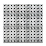 Carrara White Marble Honed Pinwheel Mosaic Tile w/ Black Dots