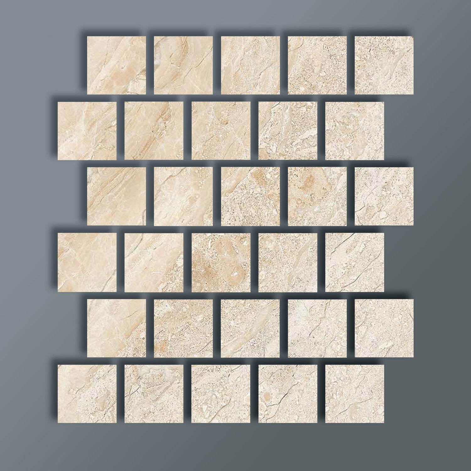 3 X 3 Diano Royal (Queen Beige) Marble Honed Field Tile