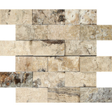 2 X 4 Philadelphia Travertine  Split-Faced Brick Mosaic Tile