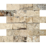 2 X 4 Philadelphia Travertine  Split-Faced Brick Mosaic Tile