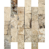 2 X 4 Philadelphia Travertine Split-Faced Brick Mosaic Tile-Travertine Mosaic-American Tile Depot