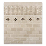 2 X 4 Crema Marfil Marble Polished & Beveled Brick Mosaic Tile