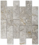 2 X 6 Tundra Gray (Atlantic Gray) Marble Split-Faced Mosaic Tile