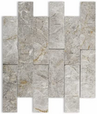 2 X 6 Tundra Gray (Atlantic Gray) Marble Split-Faced Mosaic Tile