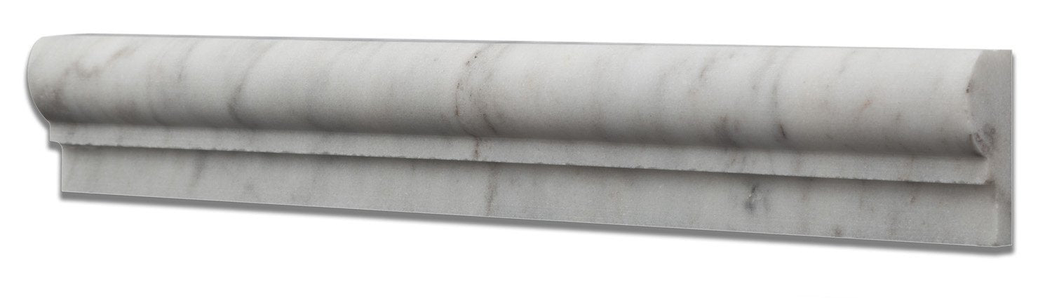 Bianco Venatino (Bianco Mare) Marble Honed OG-1 Chair Rail Molding Trim