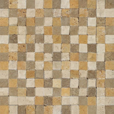 1 X 1 Mixed Travertine Split-Faced Mosaic Tile