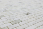 5/8 X 1 1/4 Calacatta Oliva Marble Honed Mini-Brick Mosaic Tile-Marble Mosaic-American Tile Depot