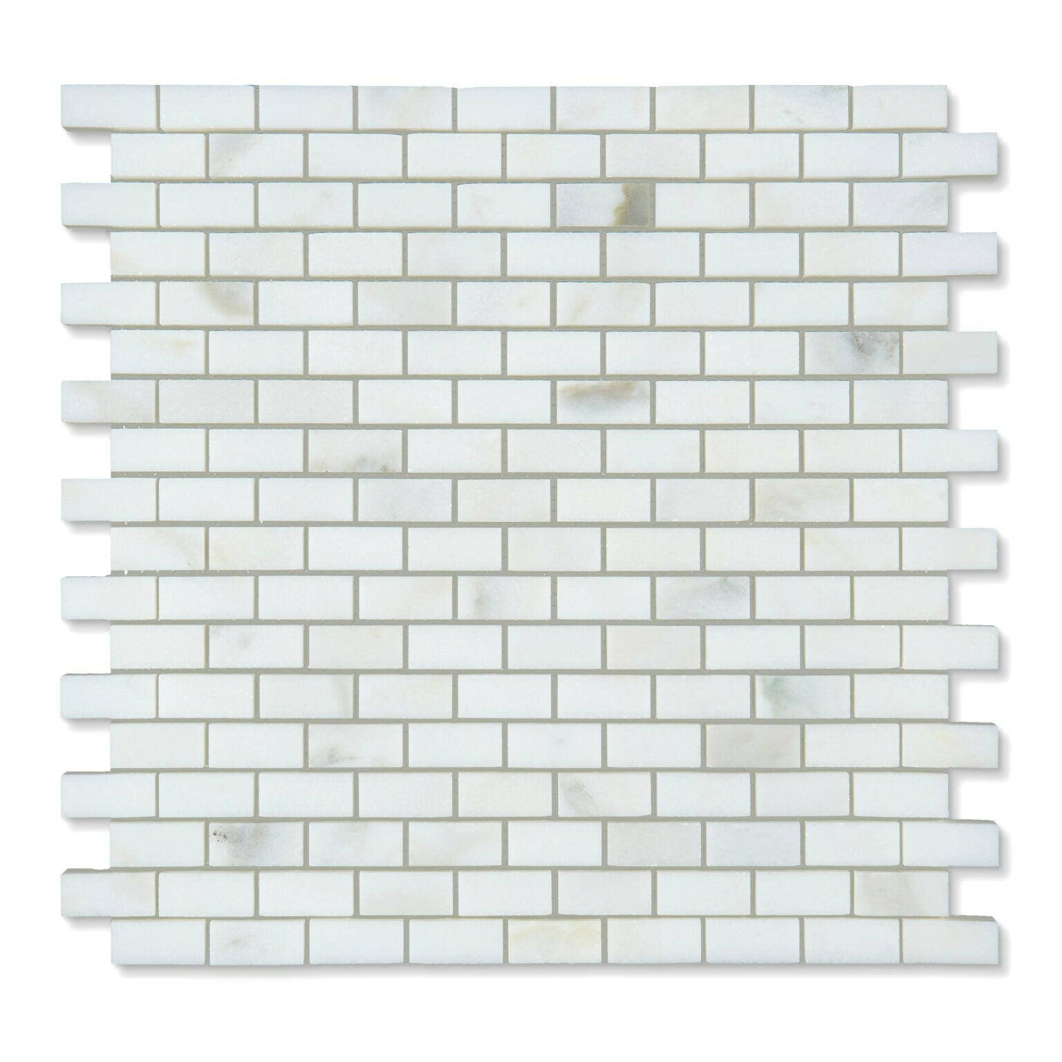 5/8 X 1 1/4 Calacatta Oliva Marble Honed Mini-Brick Mosaic Tile-Marble Mosaic-American Tile Depot