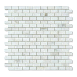 5/8 X 1 1/4 Calacatta Oliva Marble Polished Mini-Brick Mosaic Tile-Marble Mosaic-American Tile Depot