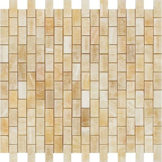 5/8 X 1 1/4 Honey Onyx Polished Baby Brick Mosaic Tile-Onyx Mosaic-American Tile Depot