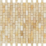 5/8 X 1 1/4 Honey Onyx Polished Baby Brick Mosaic Tile-Onyx Mosaic-American Tile Depot