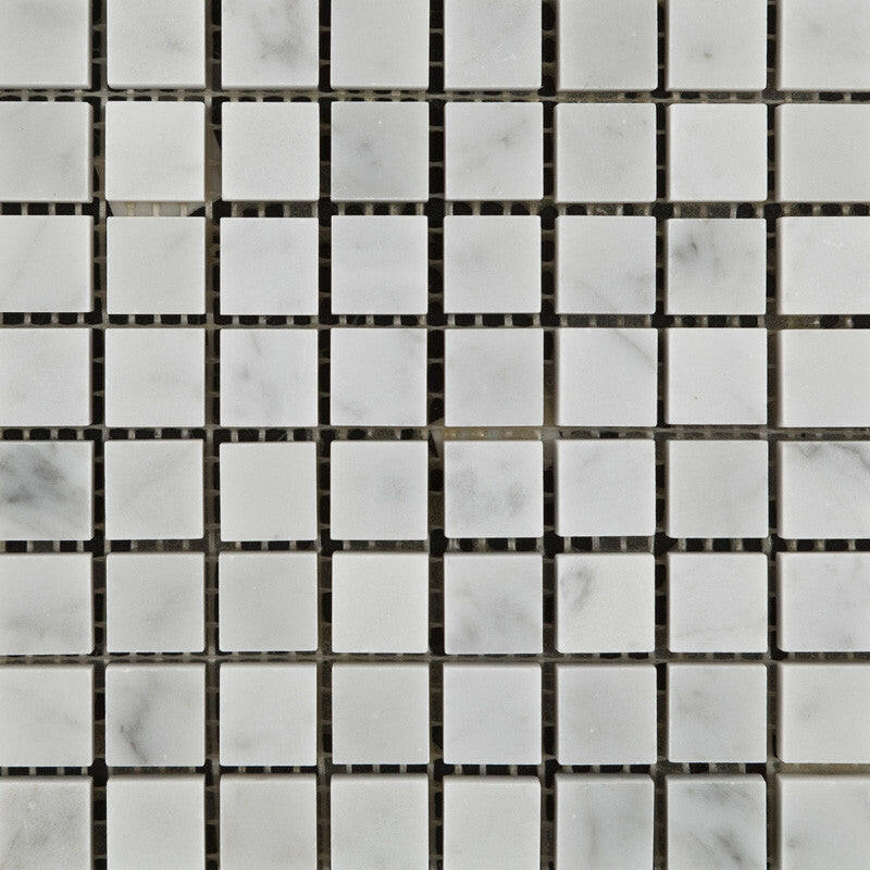 5/8 X 5/8 Carrara White Marble Honed Mosaic Tile-Marble Mosaic-American Tile Depot