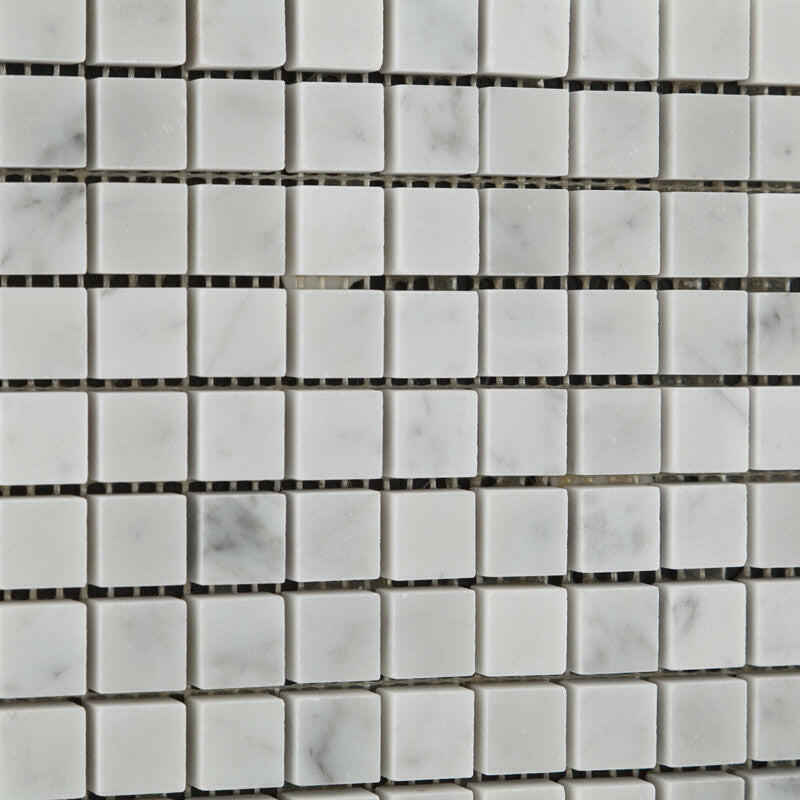 5/8 X 5/8 Carrara White Marble Honed Mosaic Tile-Marble Mosaic-American Tile Depot