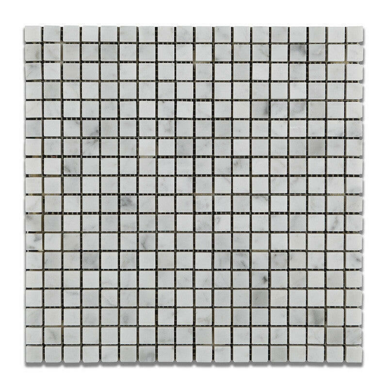 5/8 X 5/8 Carrara White Marble Polished Mosaic Tile-Marble Mosaic-American Tile Depot