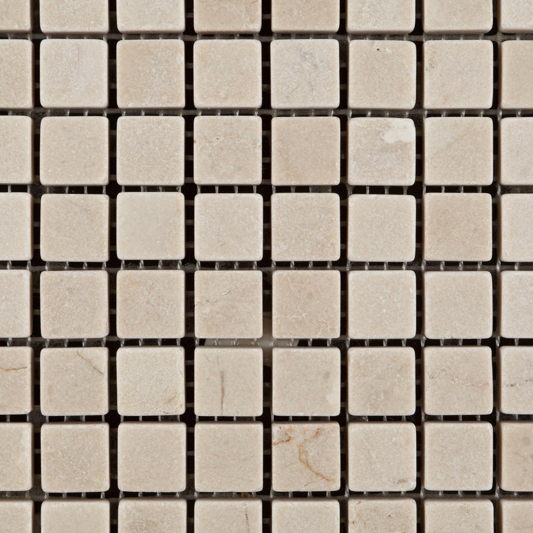 5/8 X 5/8 Crema Marfil Marble Tumbled Mosaic Tile-Marble Mosaic-American Tile Depot