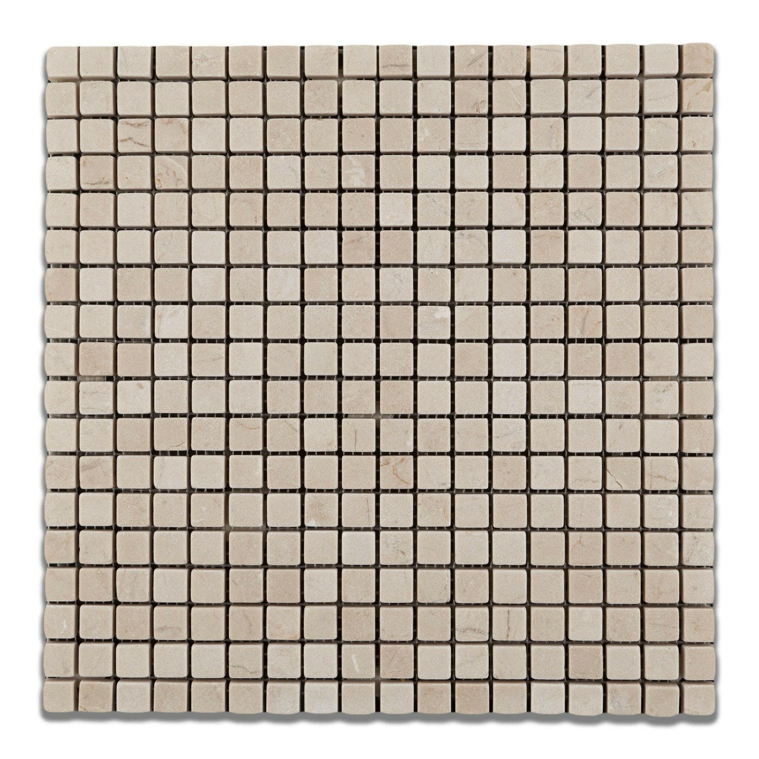 5/8 X 5/8 Crema Marfil Marble Tumbled Mosaic Tile-Marble Mosaic-American Tile Depot